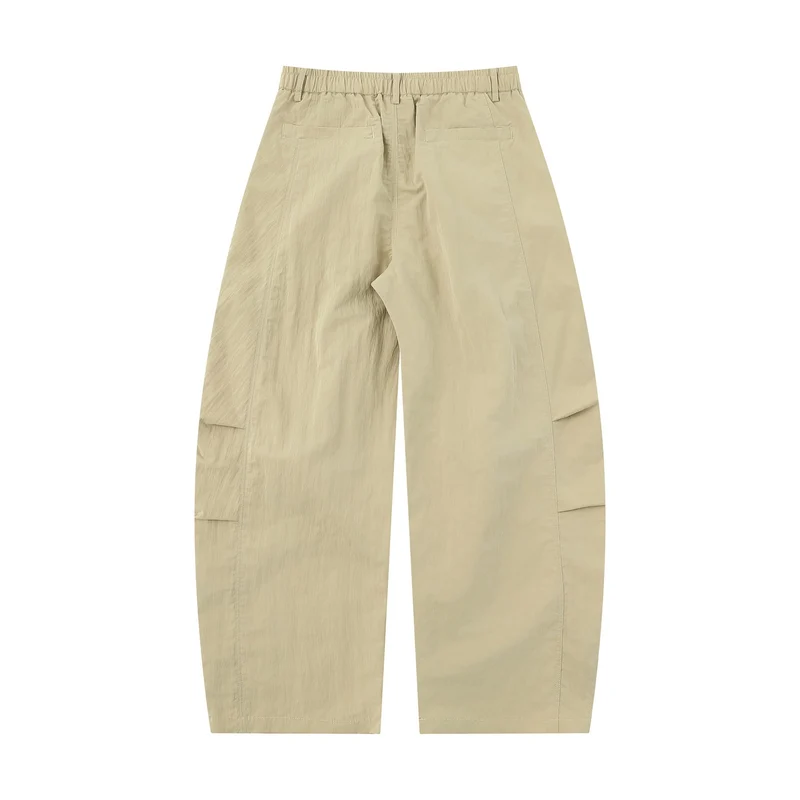 Damen Weite Culottehose mit hoher Taille und strukturierter Baumwollmischung Nord Taschen