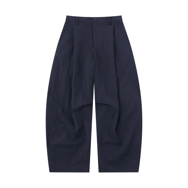 Damen Weite Culottehose mit hoher Taille und strukturierter Baumwollmischung Nord Taschen