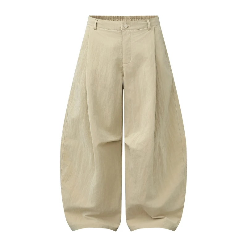 Damen Weite Culottehose mit hoher Taille und strukturierter Baumwollmischung Nord Taschen