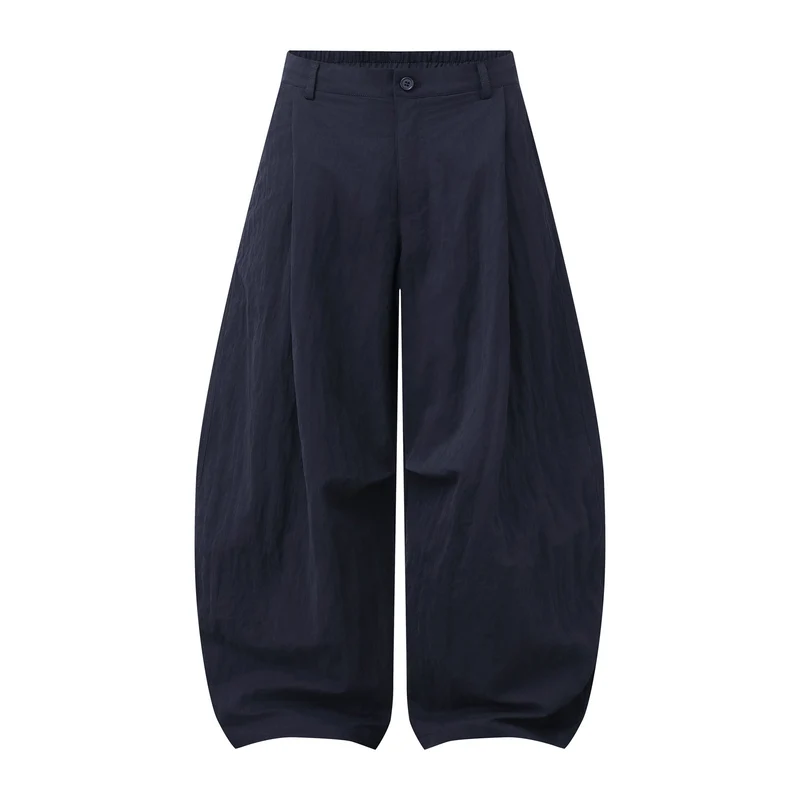 Damen Weite Culottehose mit hoher Taille und strukturierter Baumwollmischung Nord Taschen