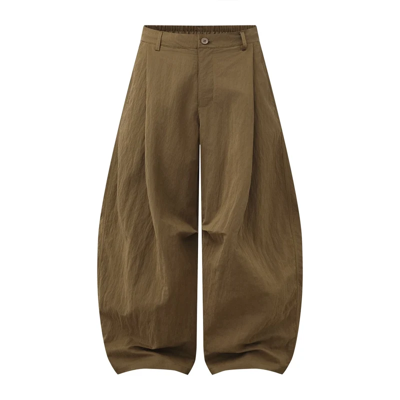 Damen Weite Culottehose mit hoher Taille und strukturierter Baumwollmischung Nord Taschen