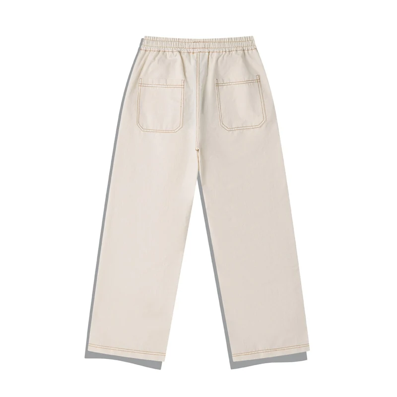 Damen Weite Denim-Cargo-Culotte mit elastischem Bund und Kontraststeppung Nord Taschen