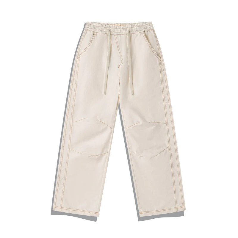 Damen Weite Denim-Cargo-Culotte mit elastischem Bund und Kontraststeppung Nord Taschen