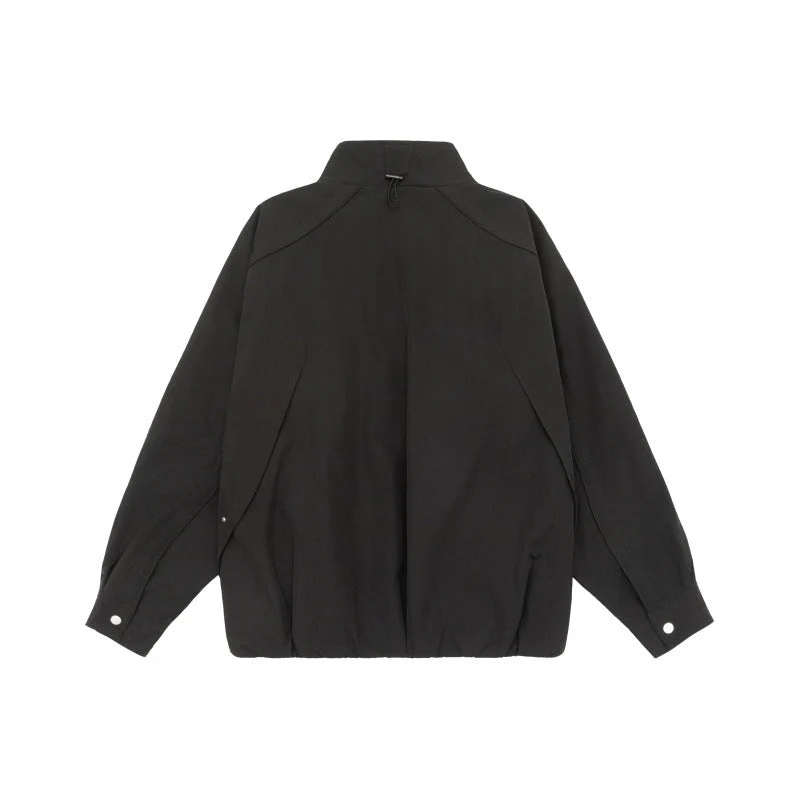 Damen Leichte Raglan-Bomberjacke mit Stehkragen und elastischem Saum Nord Taschen