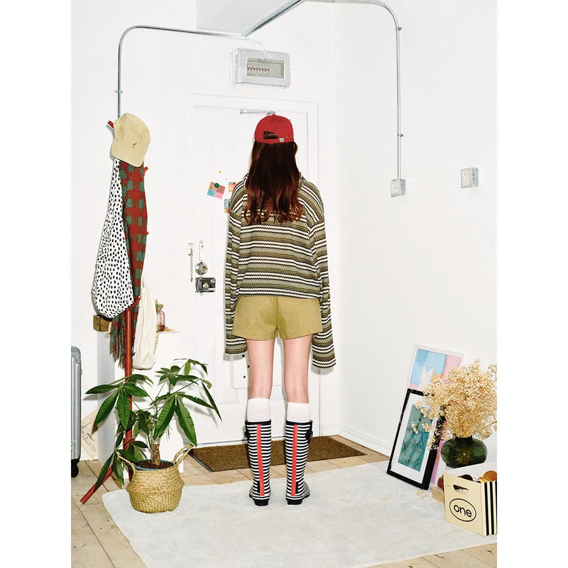 Damen Strick‑Kapuzenpullover mit Katzenohren und Kängurutasche Nord Taschen