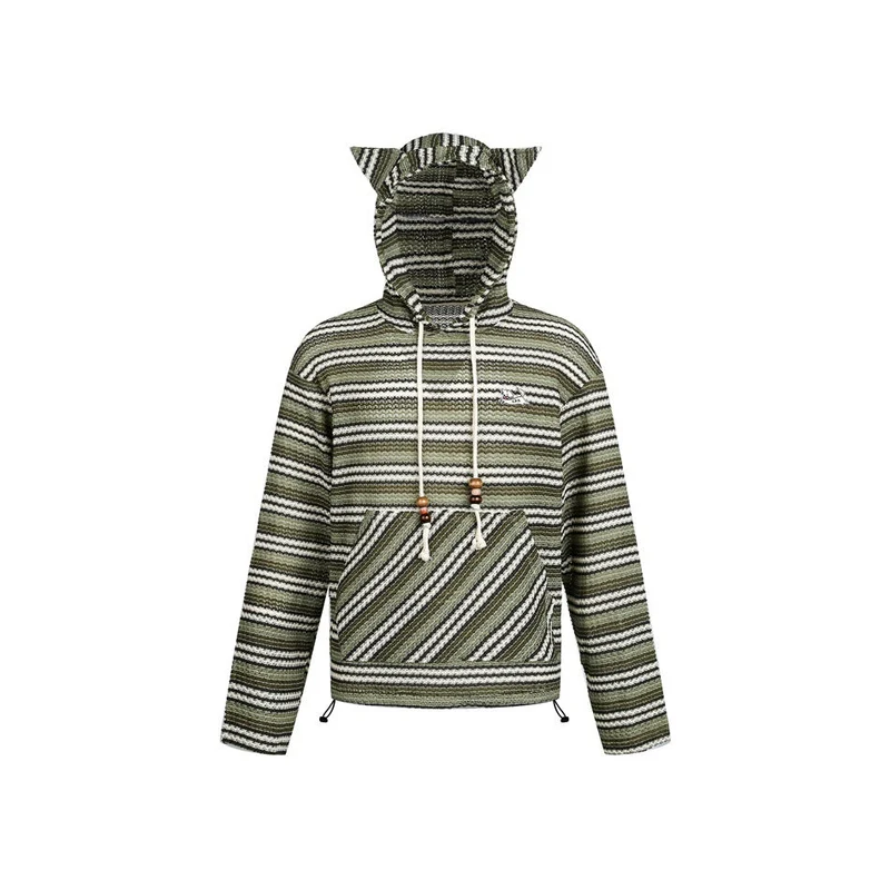 Damen Strick‑Kapuzenpullover mit Katzenohren und Kängurutasche Nord Taschen