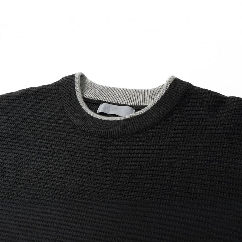 Damen Strukturiertes Rundhals-Sweatshirt mit seitlichem Keilschlitz Nord Taschen