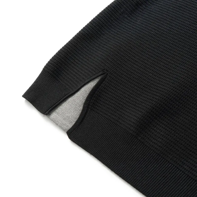 Damen Strukturiertes Rundhals-Sweatshirt mit seitlichem Keilschlitz Nord Taschen