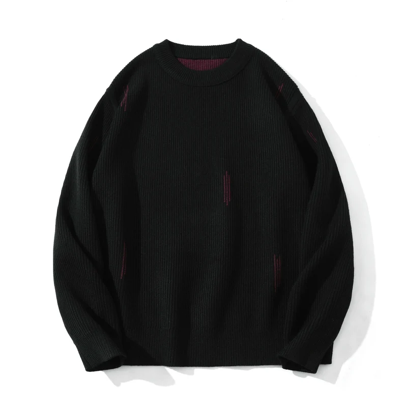 Damen Komfortabler Rippstrick-Pullover in Oversize-Silhouette mit Rundhals und dezentem Destroyed-Look Nord Taschen