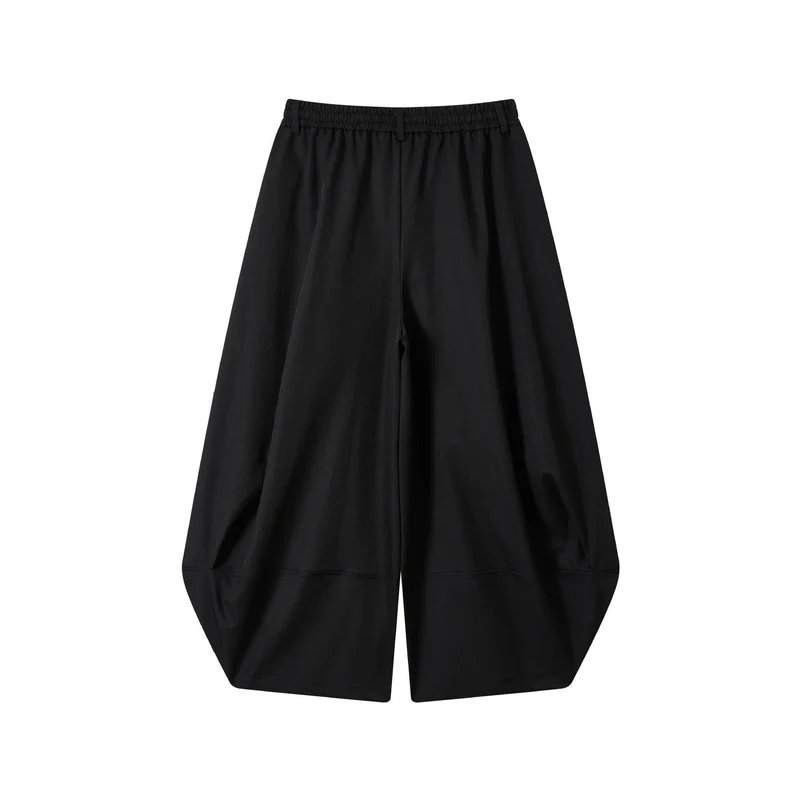 Damen Weite High-Waist Bermuda-Hose mit Bundfalten und Kordel Nord Taschen