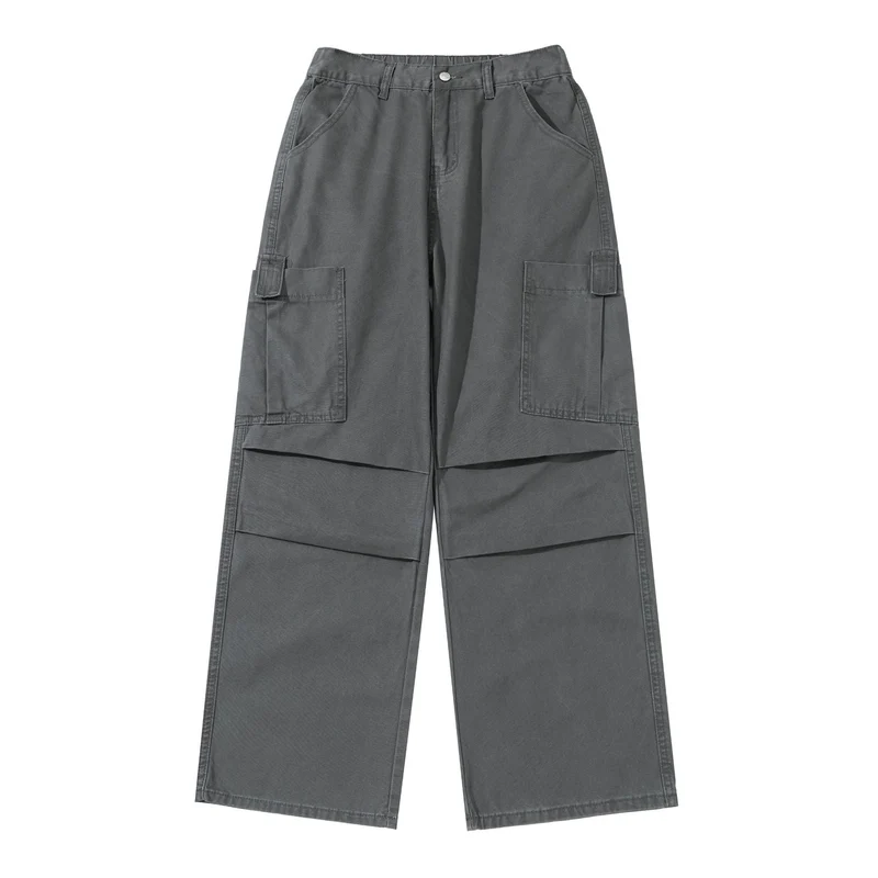 Damen Weite High‑Waist Cargo‑Hose mit aufgesetzten Taschen und verstärkten Kniepartien Nord Taschen