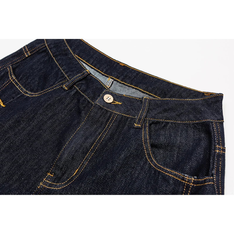 Damen Weite High‑Waist Jeanshose mit Ballon‑Silhouette und seitlichen Zierknöpfen Nord Taschen