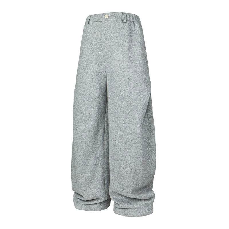 Damen Weite High-Waist Jogginghose aus French-Terry mit umgeschlagenem Saum Nord Taschen