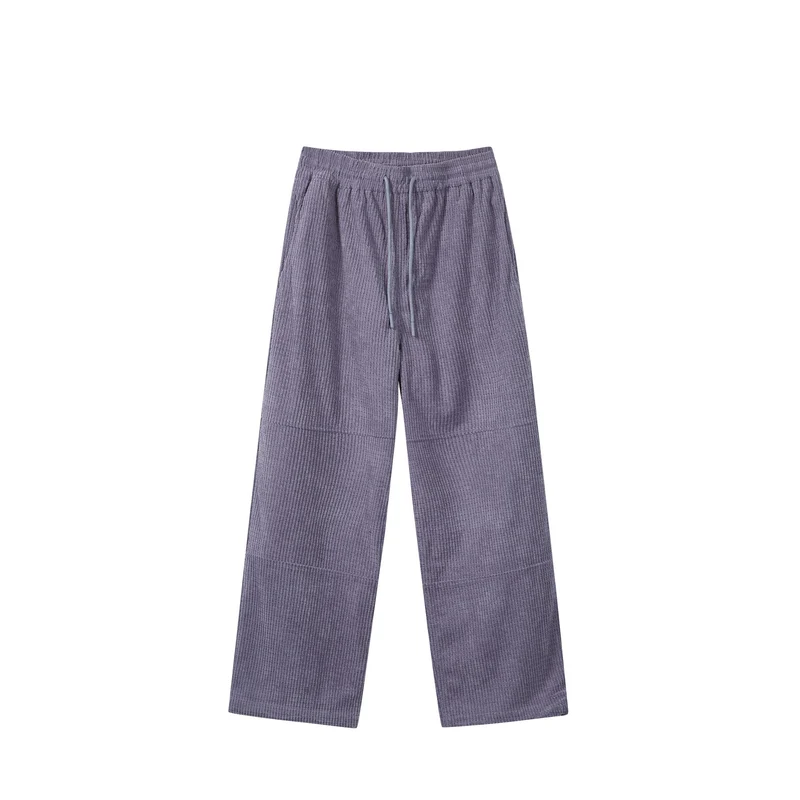 Damen Waffelstrick-Loungehose mit weitem Bein, elastischem Bund und Tunnelzug Nord Taschen