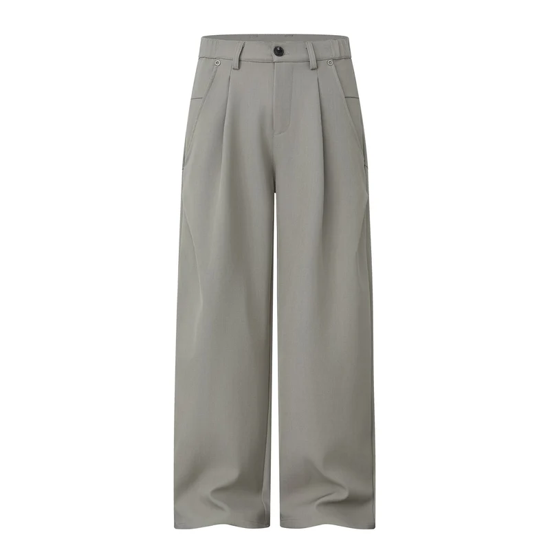 Damen Weite Bundfalten-Hose mit hohem Bund und weitem Bein Nord Taschen