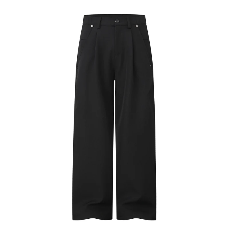 Damen Weite Bundfalten-Hose mit hohem Bund und weitem Bein Nord Taschen