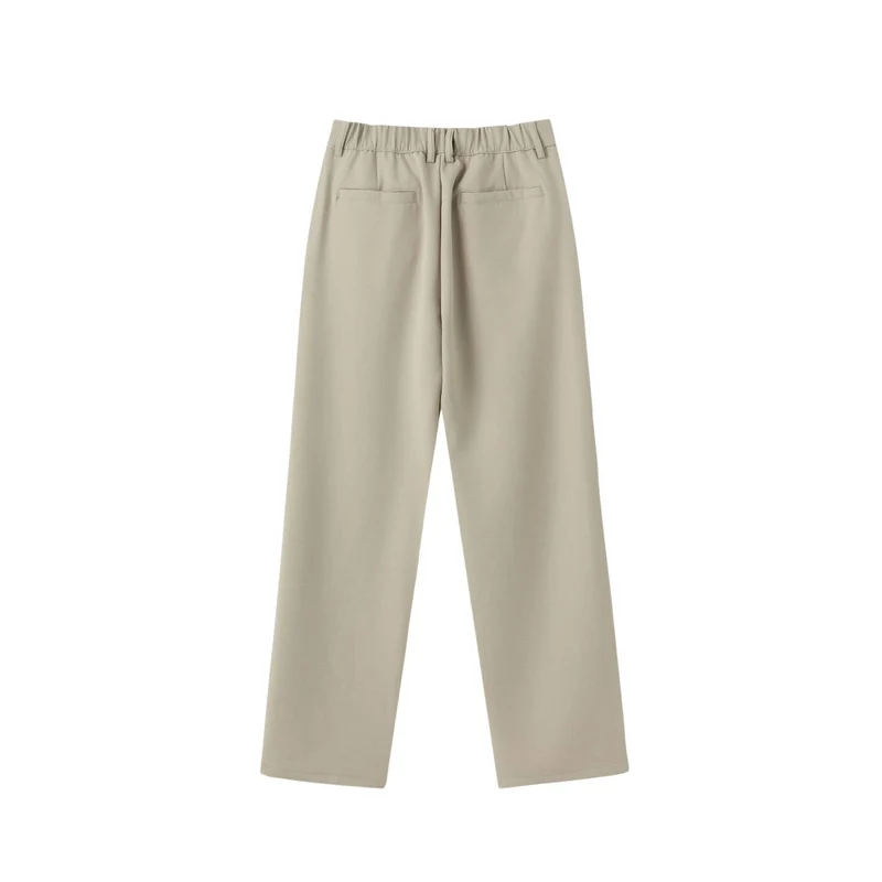 Damen Weite Bundfaltenhose mit hoher Taille und klassischem Bunddetail Nord Taschen