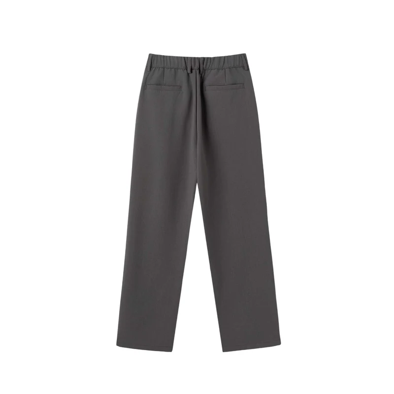 Damen Weite Bundfaltenhose mit hoher Taille und klassischem Bunddetail Nord Taschen