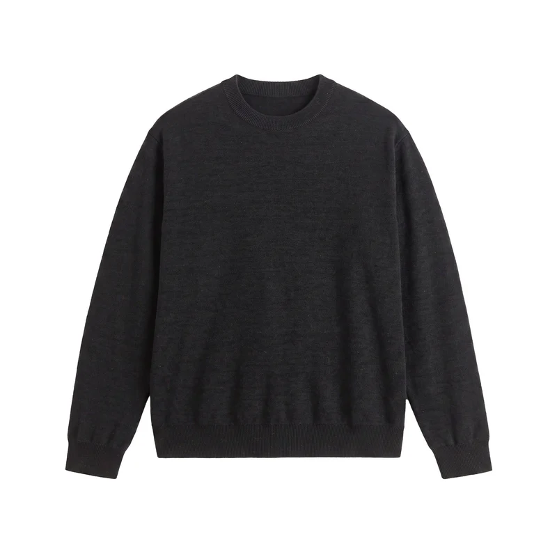 Herren Feiner Rundhals‑Sweatpullover aus Terry‑Frottee mit geripptem Saum Nord Taschen