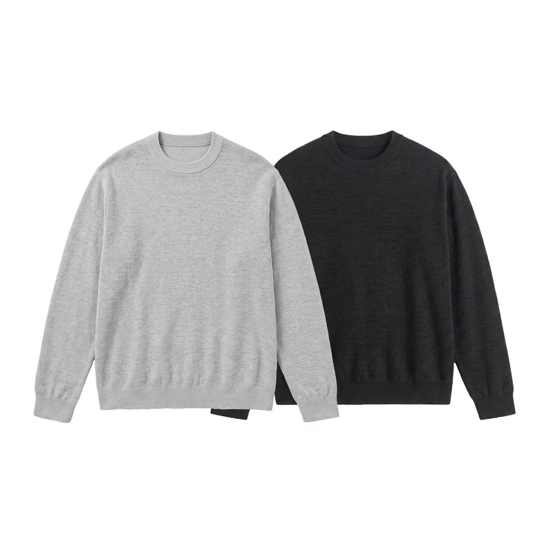 Herren Feiner Rundhals‑Sweatpullover aus Terry‑Frottee mit geripptem Saum Nord Taschen