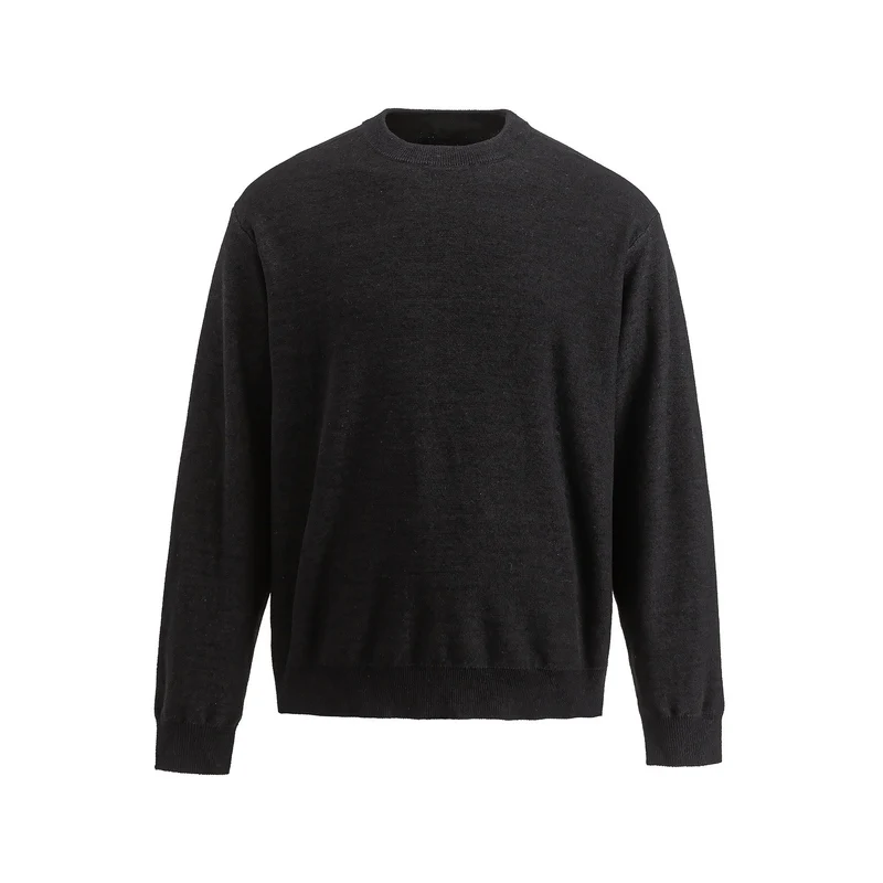Herren Feiner Rundhals‑Sweatpullover aus Terry‑Frottee mit geripptem Saum Nord Taschen