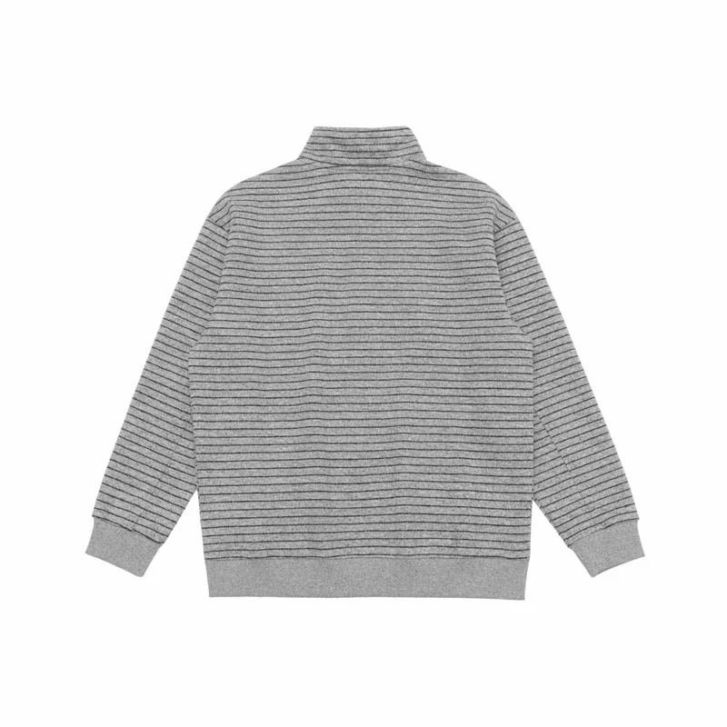 Herren Feinstrick-Halbzip-Pullover mit Stehkragen und feinen Streifen Nord Taschen
