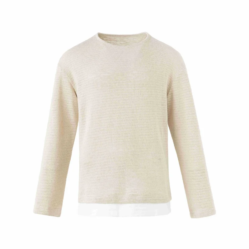 Herren Feinstrick-Pullover mit Rundhalsausschnitt und geradem Schnitt Nord Taschen