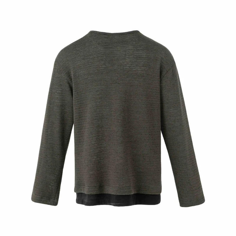 Herren Feinstrick-Pullover mit Rundhalsausschnitt und geradem Schnitt Nord Taschen