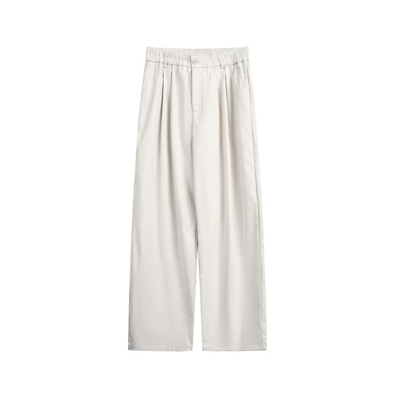 Damen Lockerweite Palazzo‑Hose mit elastischem Bund, Bundfalten und geradem Bein Nord Taschen