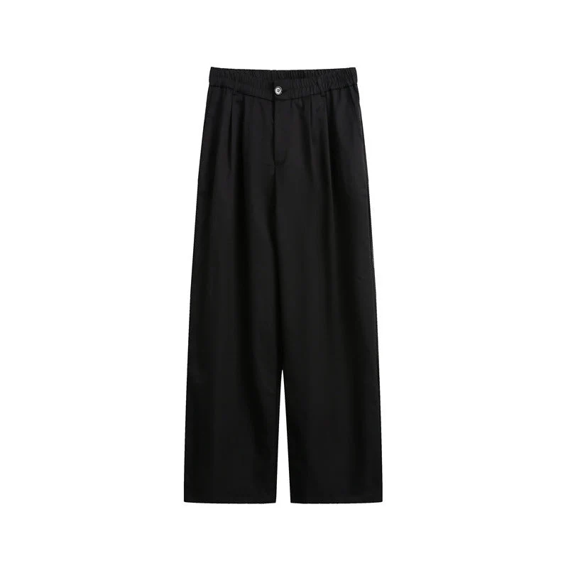 Damen Lockerweite Palazzo‑Hose mit elastischem Bund, Bundfalten und geradem Bein Nord Taschen