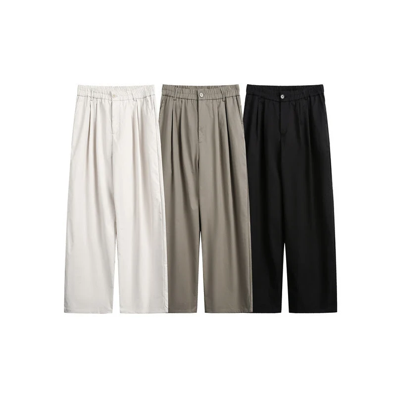 Damen Lockerweite Palazzo‑Hose mit elastischem Bund, Bundfalten und geradem Bein Nord Taschen