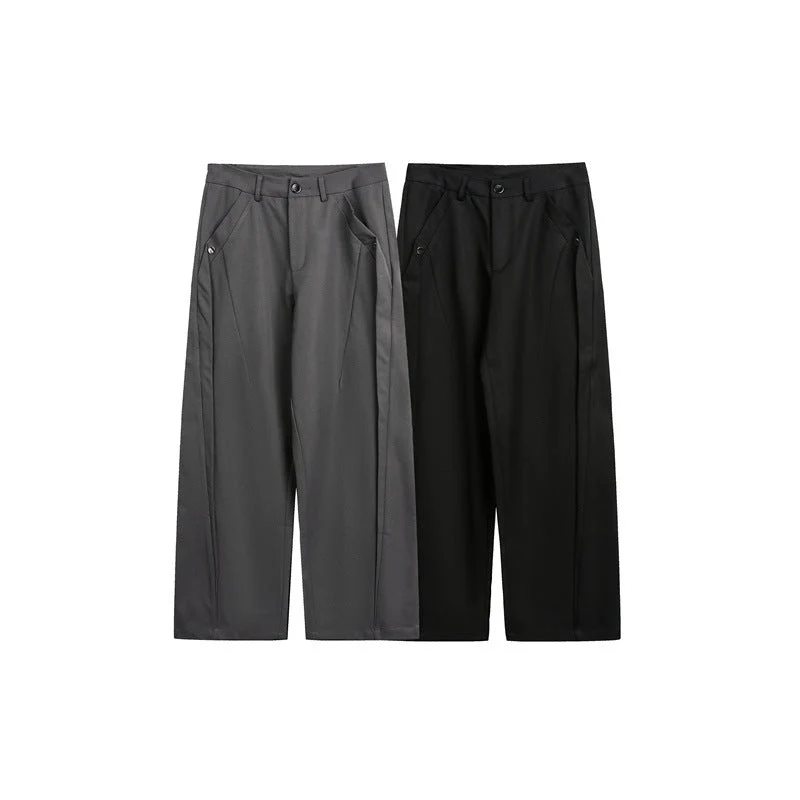 Damen Weite High-Waist Stoffhose mit Bügelfalte und seitlichen Eingrifftaschen Nord Taschen