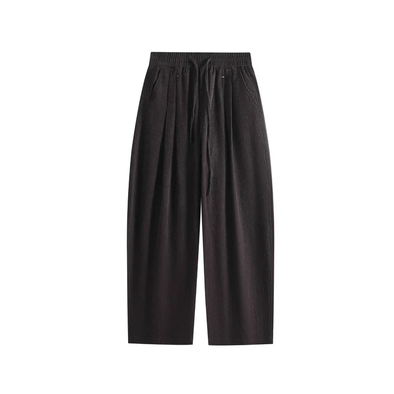 Damen Weite Palazzo-Hose mit elastischem Bund, Tunnelzug und Seitentaschen Nord Taschen