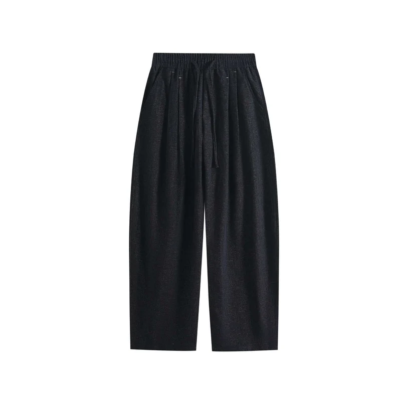Damen Weite Palazzo-Hose mit elastischem Bund, Tunnelzug und Seitentaschen Nord Taschen