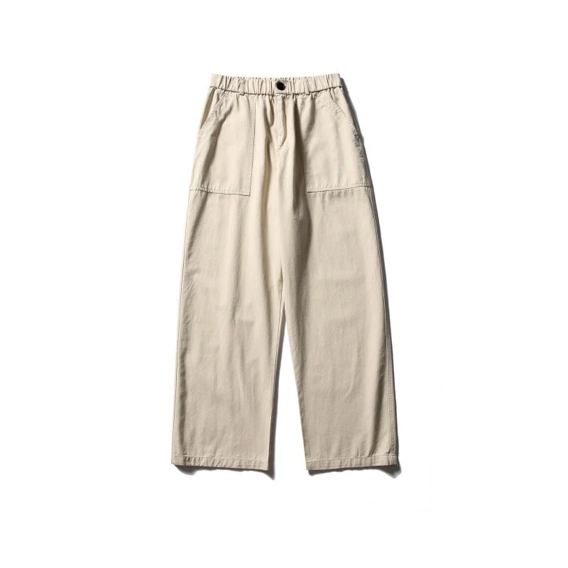 Damen Weite Utility-Cargohose mit elastischem Bund und aufgesetzten Fronttaschen Nord Taschen
