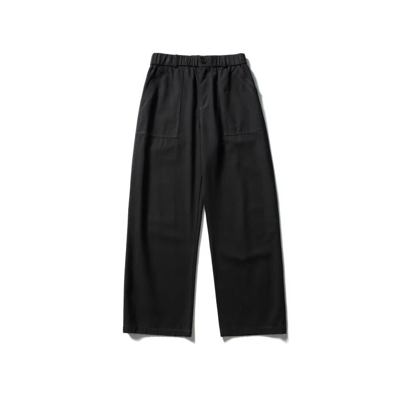 Damen Weite Utility-Cargohose mit elastischem Bund und aufgesetzten Fronttaschen Nord Taschen