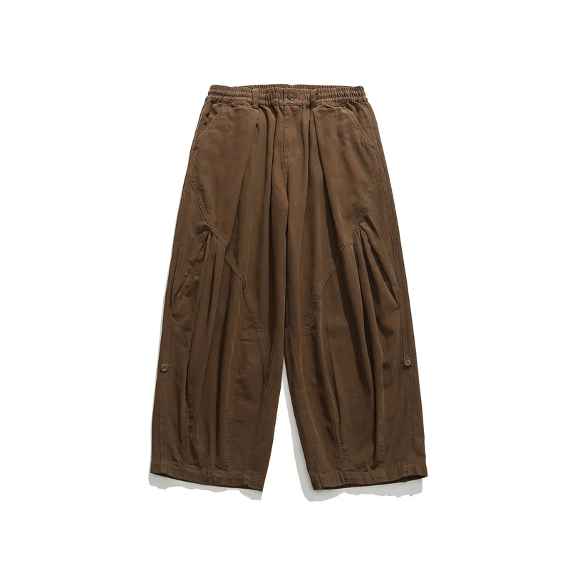 Damen weite Utility-Cargohose mit Gummibund und dekorativen Falten Nord Taschen