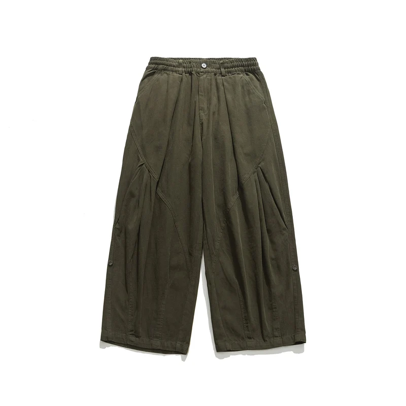 Damen weite Utility-Cargohose mit Gummibund und dekorativen Falten Nord Taschen
