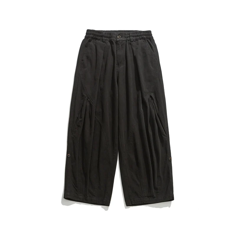 Damen weite Utility-Cargohose mit Gummibund und dekorativen Falten Nord Taschen