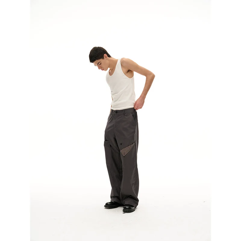 Damen Weite Bundhose mit dekorativen Karo‑Einsatztaschen Nord Taschen