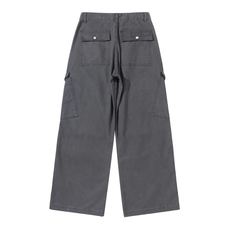 Damen Weite Cargo-Hose aus Baumwoll-Twill mit hoher Taille und aufgesetzten Klappentaschen Nord Taschen