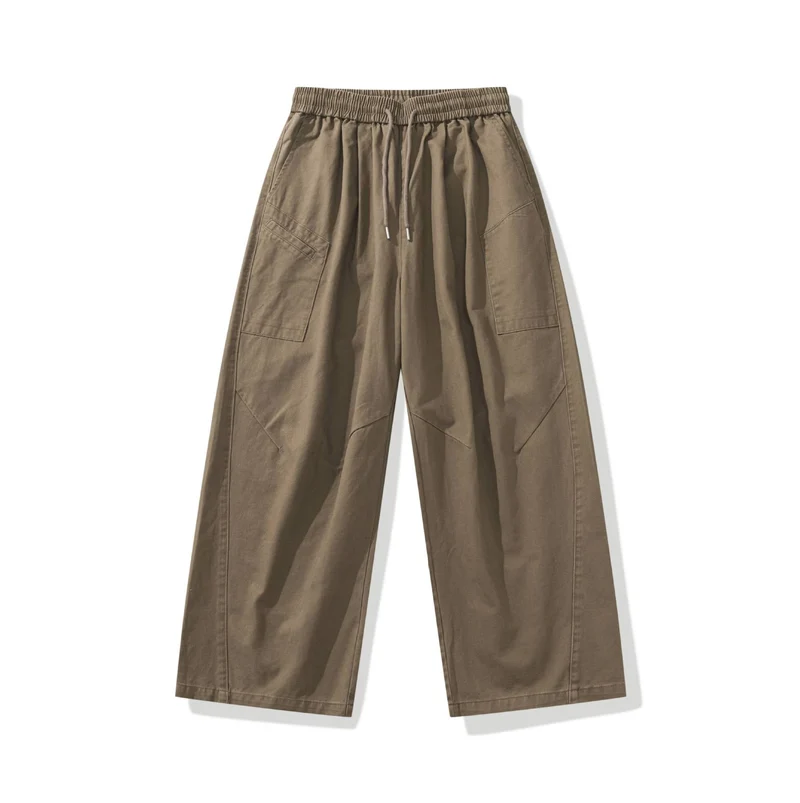 Damen weite Cargo-Hose mit elastischem Bund und Tunnelzug Nord Taschen