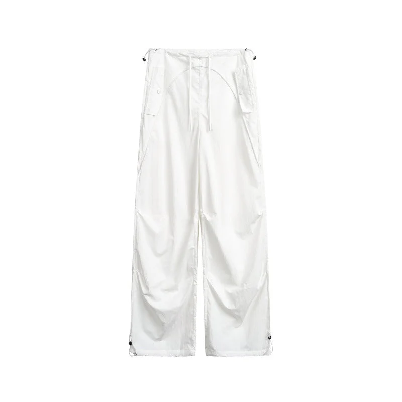 Damen weite Cargo-Hose mit Kordelzugbund und verstellbaren Saum Nord Taschen