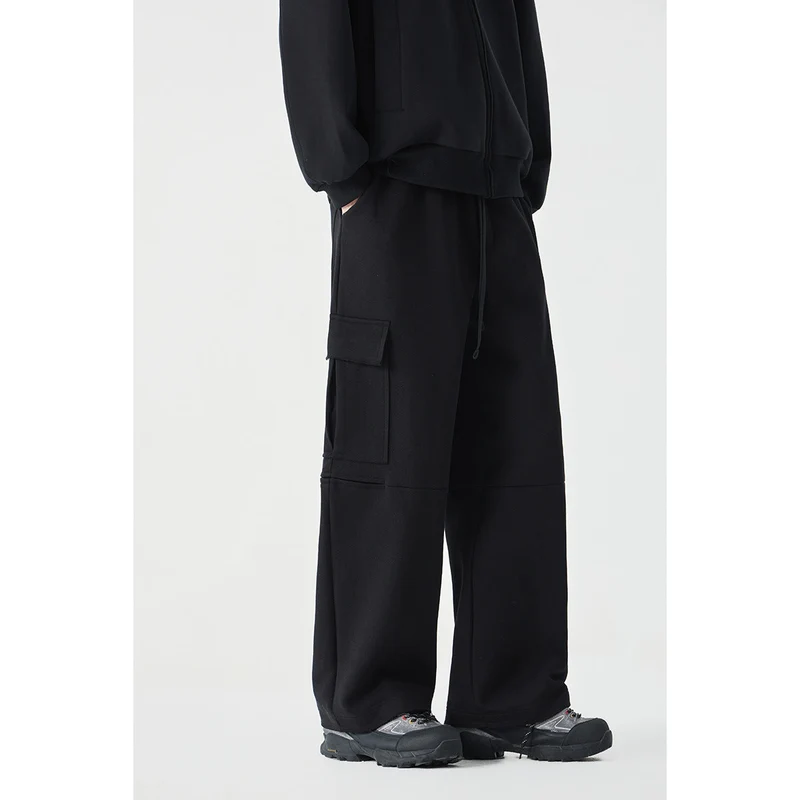 Damen Weite Cargo-Jogginghose aus French Terry mit Gummibund und aufgesetzten Klappentaschen Nord Taschen
