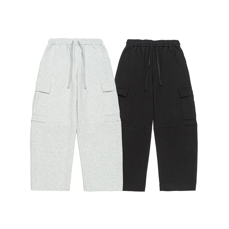 Damen Weite Cargo-Jogginghose aus French Terry mit Gummibund und aufgesetzten Klappentaschen Nord Taschen