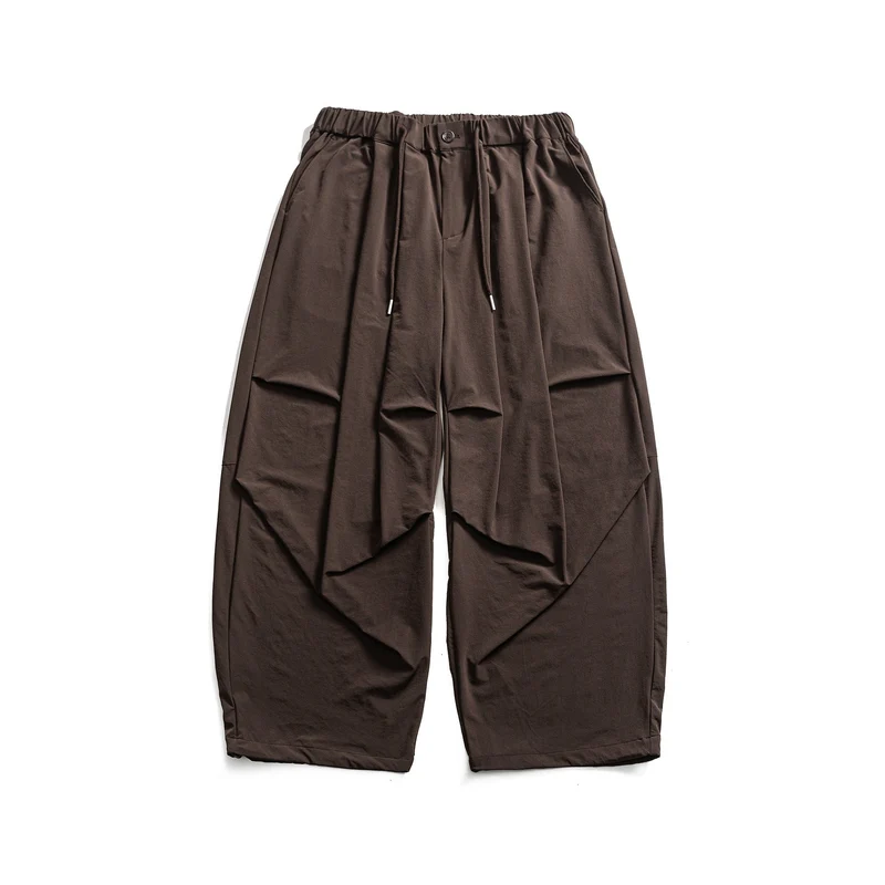 Damen Weite Cropped-Cargo-Culotte mit Tunnelzugbund und Falten-Detail Nord Taschen