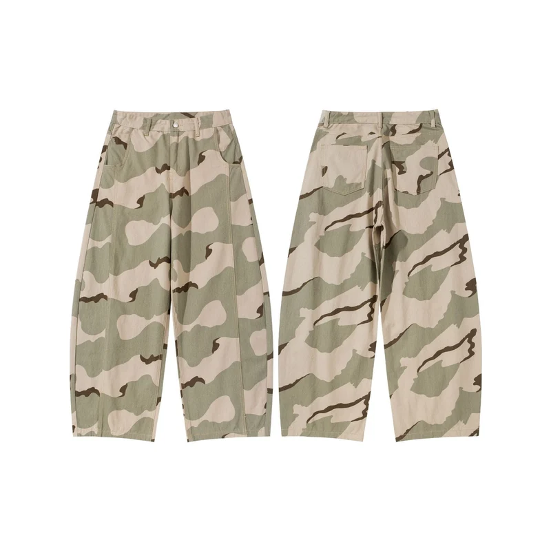 Damen Weite Cropped Cargohose im Camouflage Utility‑Look Nord Taschen