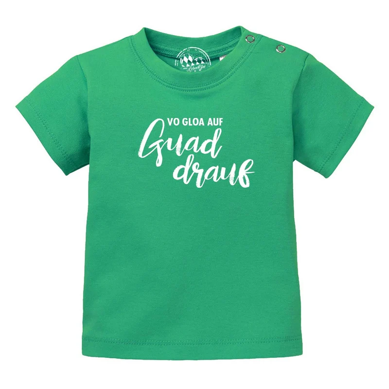 Baby T-Shirt bayerisch "guad drauf"