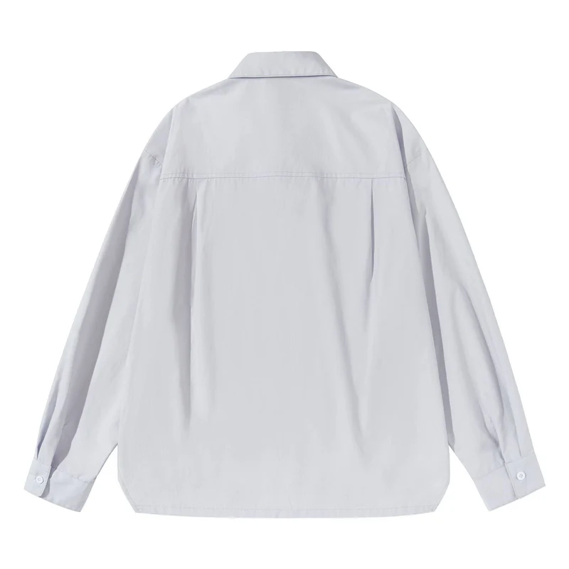 Damen Oversize‑Boxy‑Hemdbluse aus leichter Baumwollmischung mit Brusttasche Nord Taschen