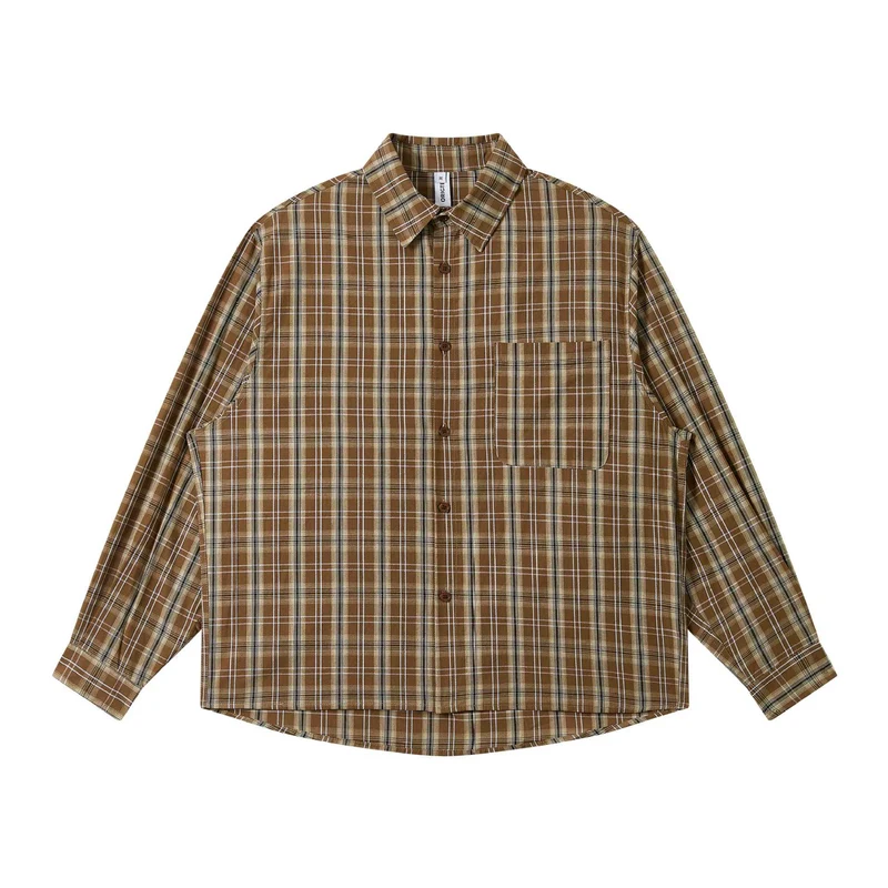 Herren Lockeres Karo-Workshirt aus Baumwollmischung mit aufgesetzter Brusttasche Nord Taschen